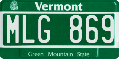 VT license plate MLG869