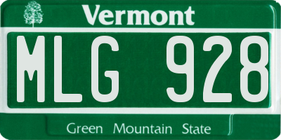 VT license plate MLG928