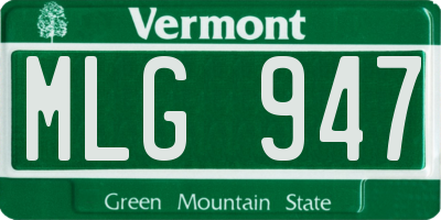 VT license plate MLG947