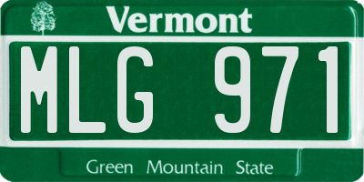 VT license plate MLG971