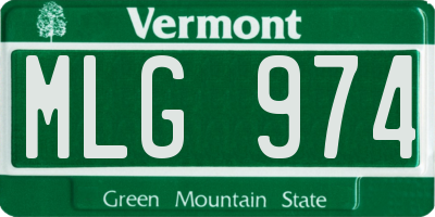 VT license plate MLG974