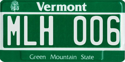 VT license plate MLH006