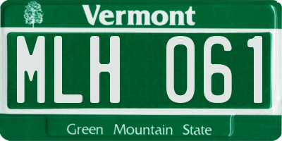 VT license plate MLH061