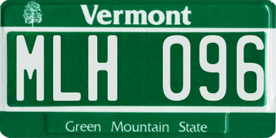 VT license plate MLH096