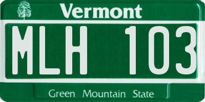 VT license plate MLH103