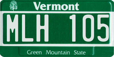 VT license plate MLH105