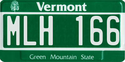 VT license plate MLH166