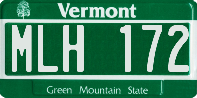 VT license plate MLH172