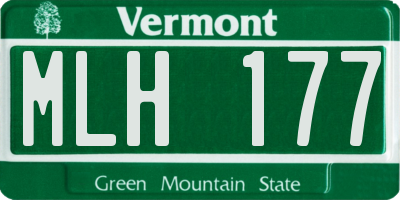VT license plate MLH177