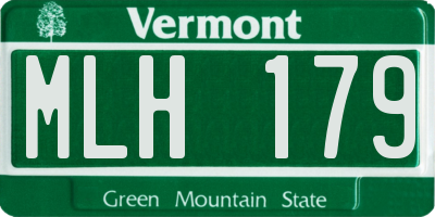 VT license plate MLH179