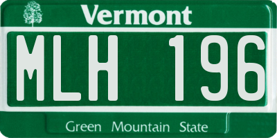 VT license plate MLH196