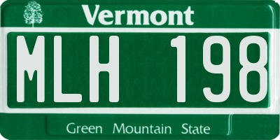 VT license plate MLH198