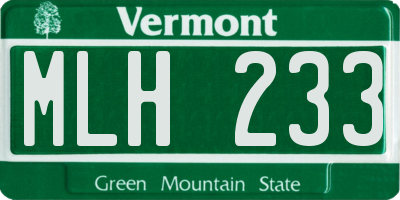 VT license plate MLH233