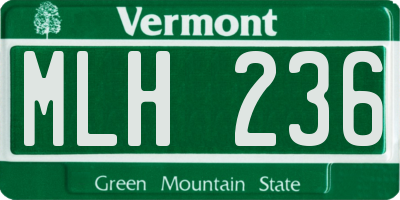 VT license plate MLH236