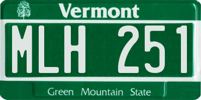 VT license plate MLH251