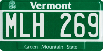VT license plate MLH269
