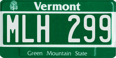 VT license plate MLH299