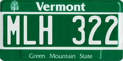 VT license plate MLH322