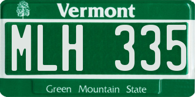 VT license plate MLH335