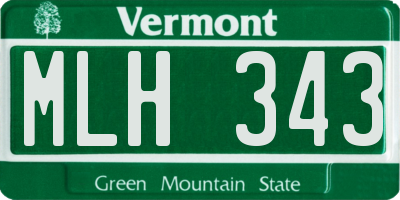 VT license plate MLH343