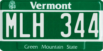VT license plate MLH344