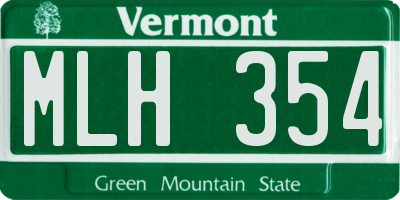 VT license plate MLH354