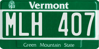 VT license plate MLH407