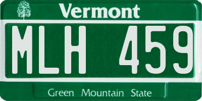 VT license plate MLH459