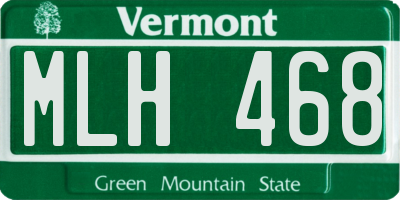 VT license plate MLH468