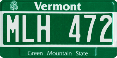 VT license plate MLH472