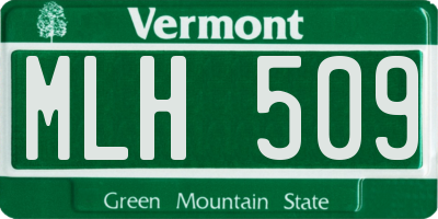 VT license plate MLH509
