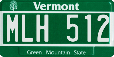 VT license plate MLH512