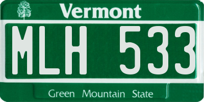 VT license plate MLH533