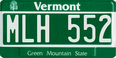 VT license plate MLH552
