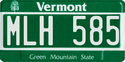 VT license plate MLH585