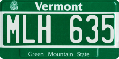 VT license plate MLH635