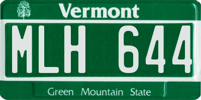 VT license plate MLH644