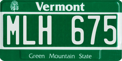 VT license plate MLH675