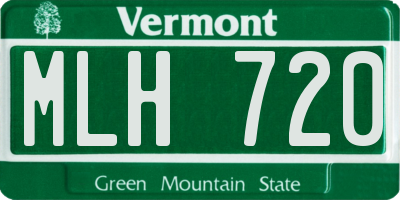 VT license plate MLH720
