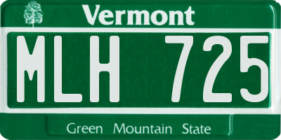 VT license plate MLH725