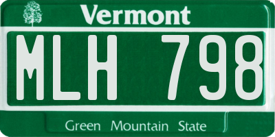 VT license plate MLH798
