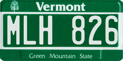 VT license plate MLH826