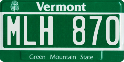 VT license plate MLH870