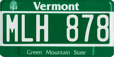 VT license plate MLH878