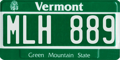 VT license plate MLH889