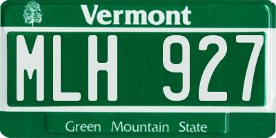 VT license plate MLH927