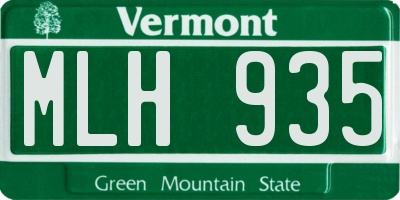 VT license plate MLH935