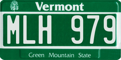 VT license plate MLH979