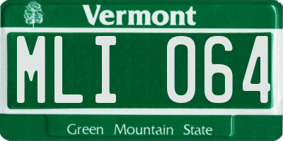 VT license plate MLI064