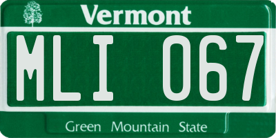 VT license plate MLI067